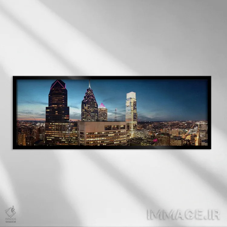 تابلو دکوراتیو Philadelphia, Pennsylvania, USA #7,آسمان خراش ها در شهر… اثر پانورامیک ایمجز - نمای قابدار مشکی