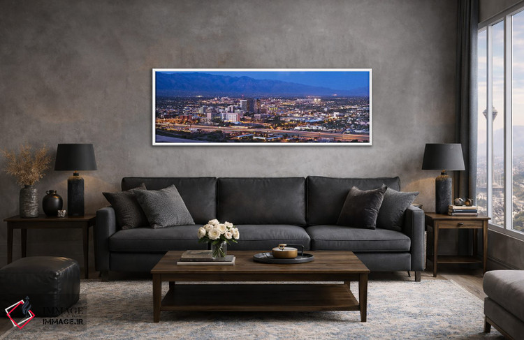 تابلو دکوراتیو Tucson, Pima County, Arizona, USA 2010,شهر روشن در غروب… اثر پانورامیک ایمجز - D4W