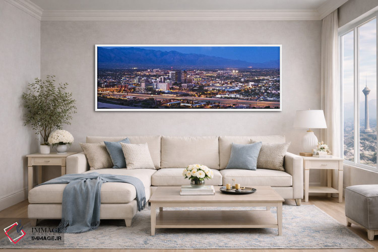 تابلو دکوراتیو Tucson, Pima County, Arizona, USA 2010,شهر روشن در غروب… اثر پانورامیک ایمجز - D5W