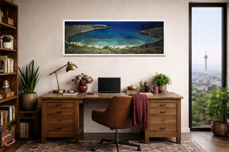 تابلو دکوراتیو Hanauma Bay, Oahu, Honolulu County, Hawaii, USA,نمای زا… اثر پانورامیک ایمجز - D1W