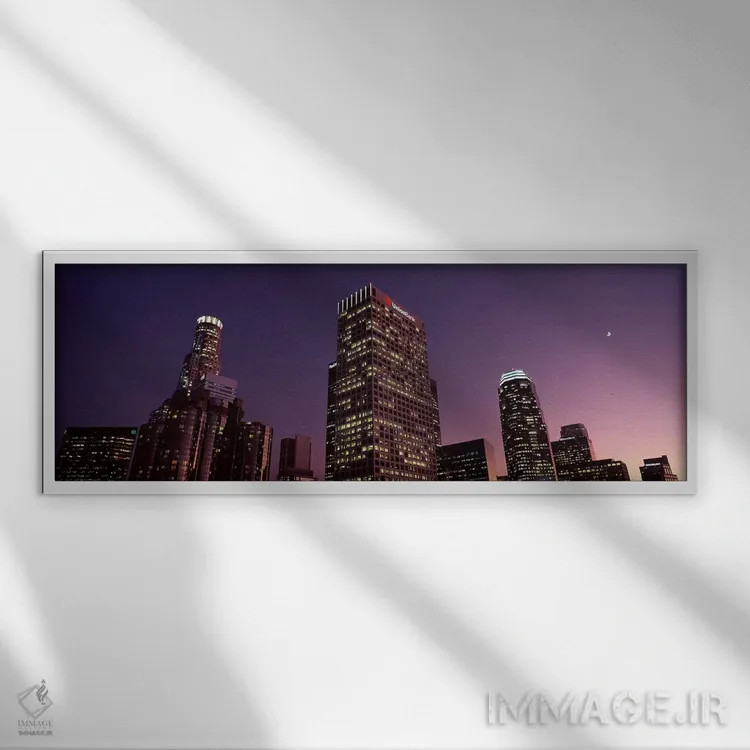تابلو دکوراتیو City of Los Angeles, California, USA 2010,آسمان خراش ها… اثر پانورامیک ایمجز - نمای قابدار سفید