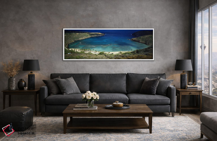تابلو دکوراتیو Hanauma Bay, Oahu, Honolulu County, Hawaii, USA,نمای زا… اثر پانورامیک ایمجز - D3W
