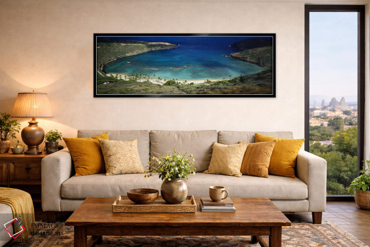 تابلو دکوراتیو Hanauma Bay, Oahu, Honolulu County, Hawaii, USA,نمای زا… اثر پانورامیک ایمجز - D6B