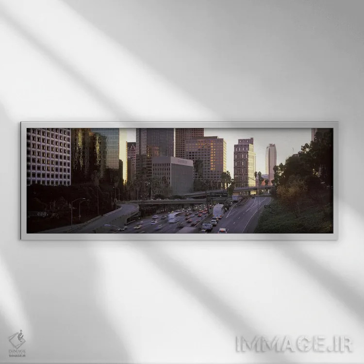 تابلو دکوراتیو City of Los Angeles, California, USA,ساختمان ها در شهر… اثر پانورامیک ایمجز - نمای قابدار سفید
