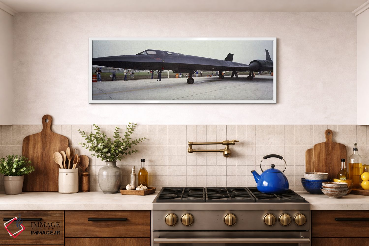 تابلو دکوراتیو هواپیمای لاکهید اس آر-۷۱ بلک برد روی باند فرودگاه اثر پانورامیک ایمجز - D1W