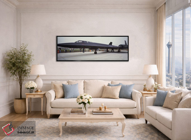 تابلو دکوراتیو هواپیمای لاکهید اس آر-۷۱ بلک برد روی باند فرودگاه اثر پانورامیک ایمجز - D3B