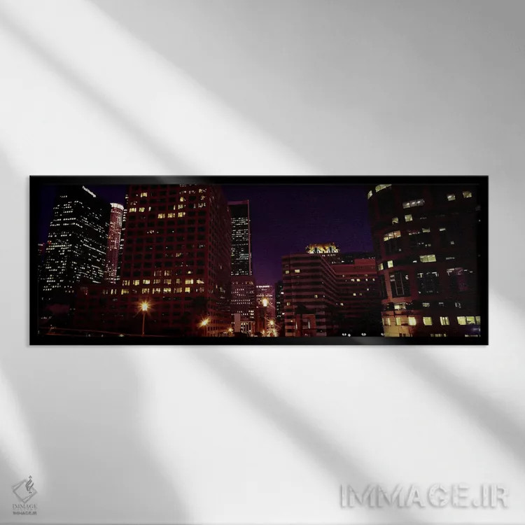 تابلو دکوراتیو City of Los Angeles, California, USA #2,ساختمان های روش… اثر پانورامیک ایمجز - نمای قابدار مشکی