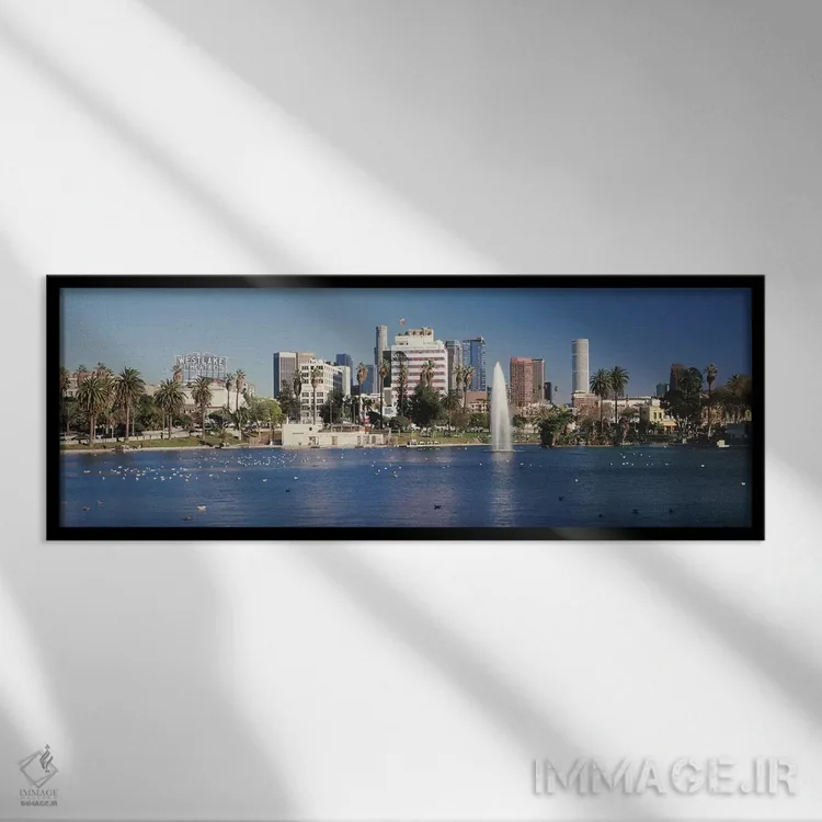 تابلو دکوراتیو Macarthur Park, Westlake, City of Los Angeles, Californ… اثر پانورامیک ایمجز - نمای قابدار مشکی