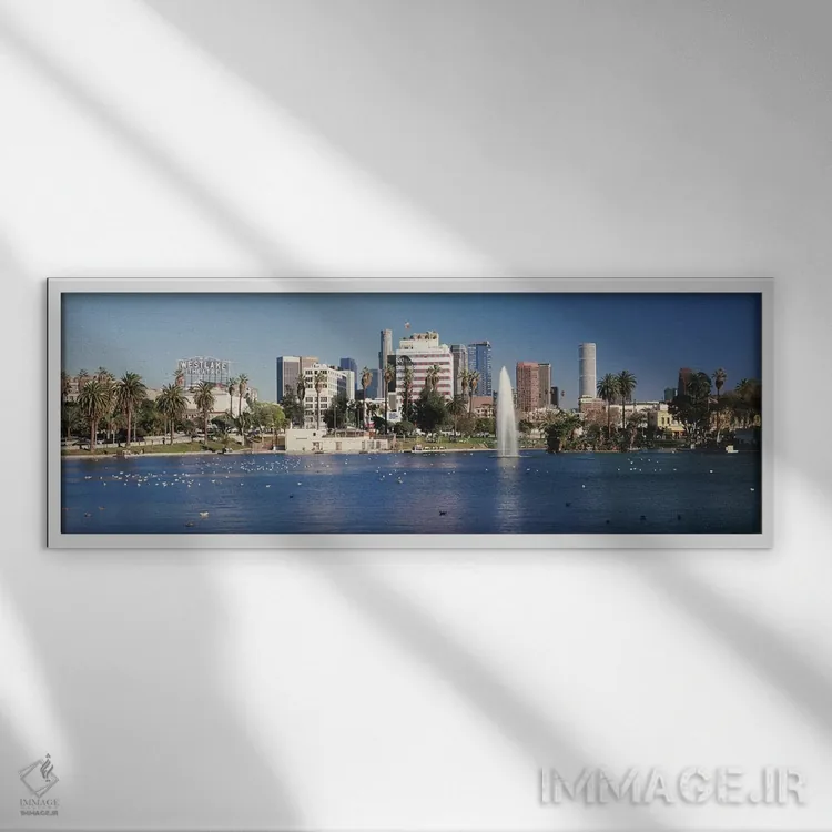 تابلو دکوراتیو Macarthur Park, Westlake, City of Los Angeles, Californ… اثر پانورامیک ایمجز - نمای قابدار سفید