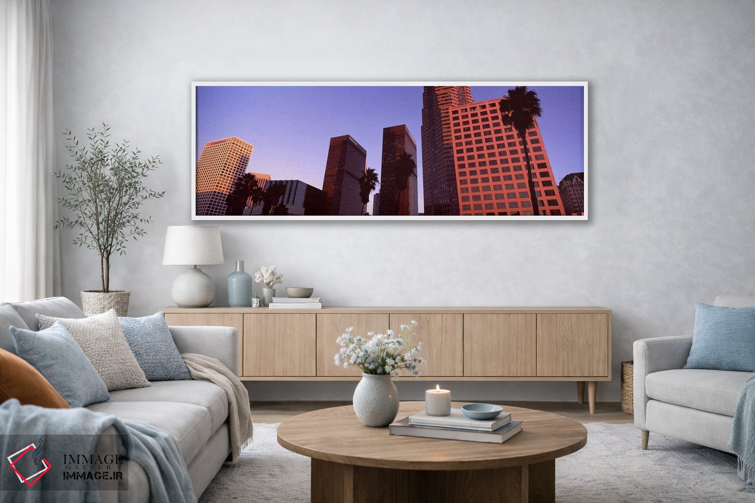 تابلو دکوراتیو City of Los Angeles, California, USA #4,ساختمان های شهر… اثر پانورامیک ایمجز - D2W