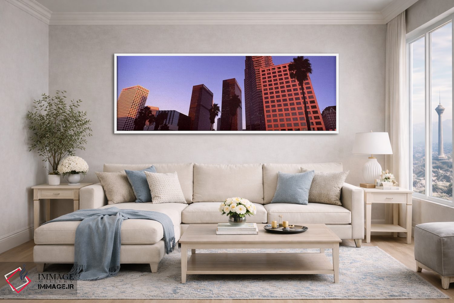 تابلو دکوراتیو City of Los Angeles, California, USA #4,ساختمان های شهر… اثر پانورامیک ایمجز - D4W