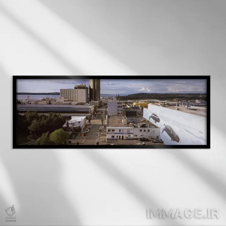 تابلو دکوراتیو Anchorage, Alaska, USA,ساختمان های شهری، انکوریج، آلاسک… اثر پانورامیک ایمجز - نمای قابدار مشکی