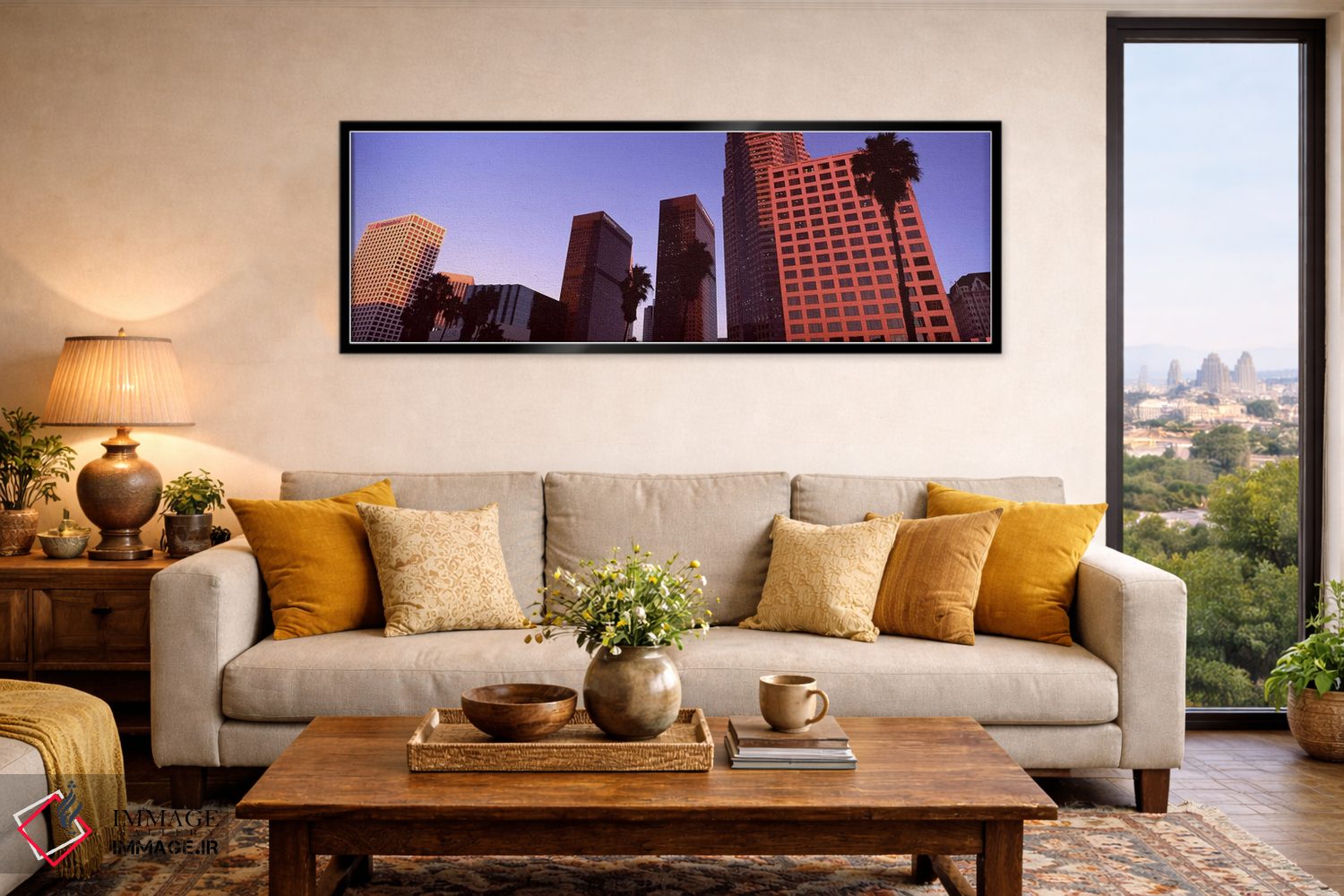 تابلو دکوراتیو City of Los Angeles, California, USA #4,ساختمان های شهر… اثر پانورامیک ایمجز - D6B