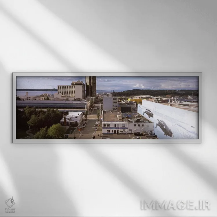 تابلو دکوراتیو Anchorage, Alaska, USA,ساختمان های شهری، انکوریج، آلاسک… اثر پانورامیک ایمجز - نمای قابدار سفید