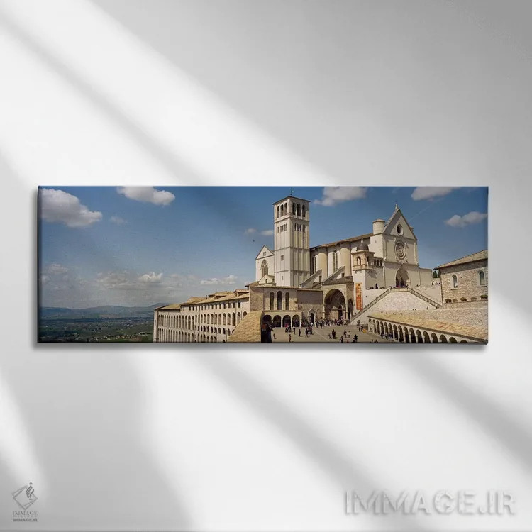 تابلو دکوراتیو Basilica of San Francisco, Assisi, Perugia Province, Um… اثر پانورامیک ایمجز - نمای روبهرو روی دیوار