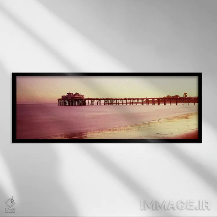 تابلو دکوراتیو Malibu Pier, Malibu, Los Angeles County, California, US… اثر پانورامیک ایمجز - نمای قابدار مشکی