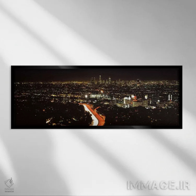 تابلو دکوراتیو City of Los Angeles, Los Angeles County, California, US… اثر پانورامیک ایمجز - نمای قابدار مشکی