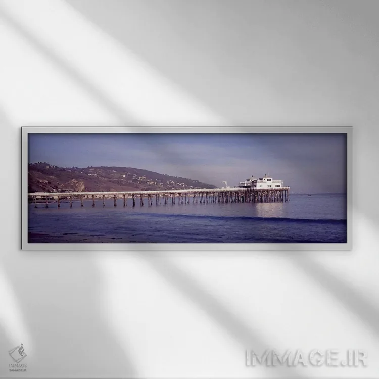 تابلو دکوراتیو Malibu Pier, Malibu, Los Angeles County, California, US… اثر پانورامیک ایمجز - نمای قابدار سفید