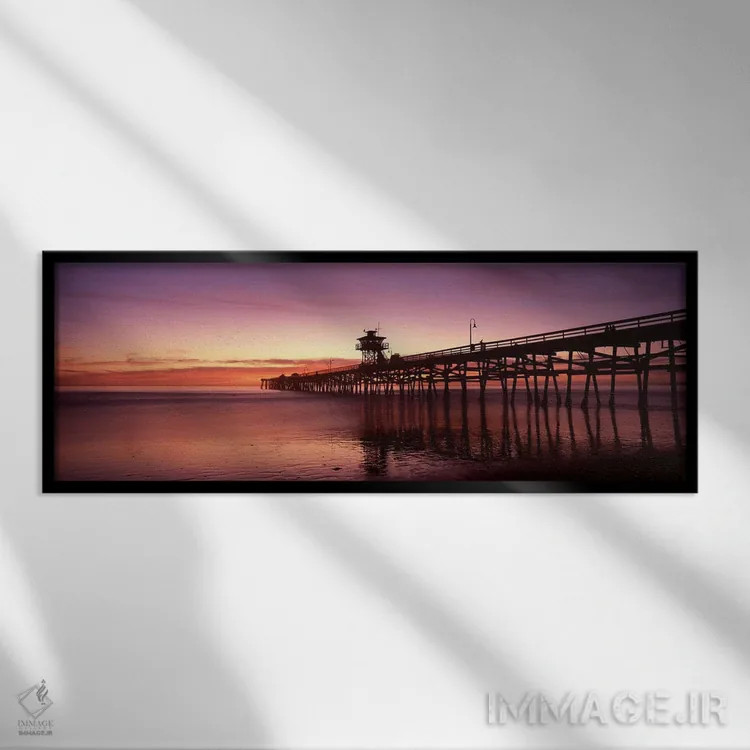تابلو دکوراتیو San Clemente Pier, Los Angeles County, California, USA… اثر پانورامیک ایمجز - نمای قابدار مشکی
