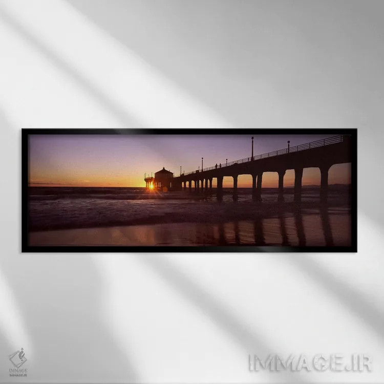 تابلو دکوراتیو Manhattan Beach Pier, Manhattan Beach, Los Angeles Coun… اثر پانورامیک ایمجز - نمای قابدار مشکی
