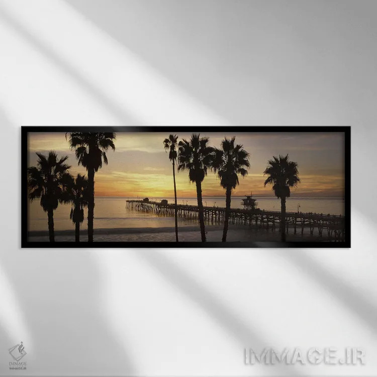 تابلو دکوراتیو San Clemente Pier, Los Angeles County, California, USA… اثر پانورامیک ایمجز - نمای قابدار مشکی