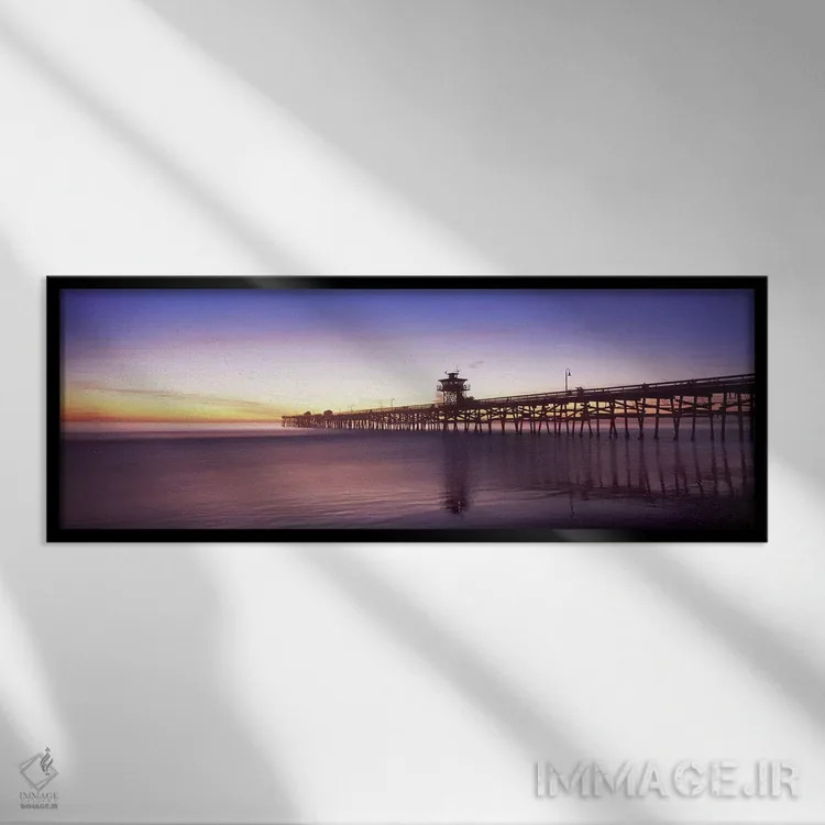 تابلو دکوراتیو San Clemente Pier, Los Angeles County, California, USA… اثر پانورامیک ایمجز - نمای قابدار مشکی