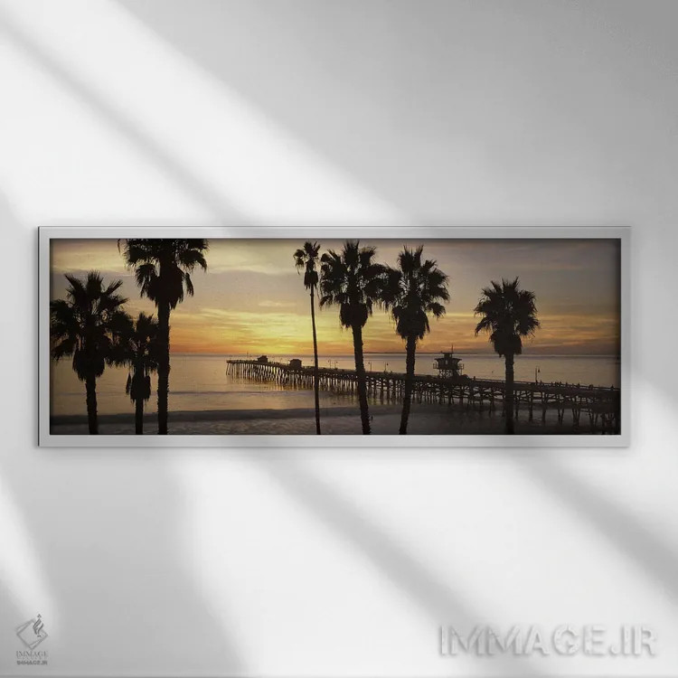 تابلو دکوراتیو San Clemente Pier, Los Angeles County, California, USA… اثر پانورامیک ایمجز - نمای قابدار سفید