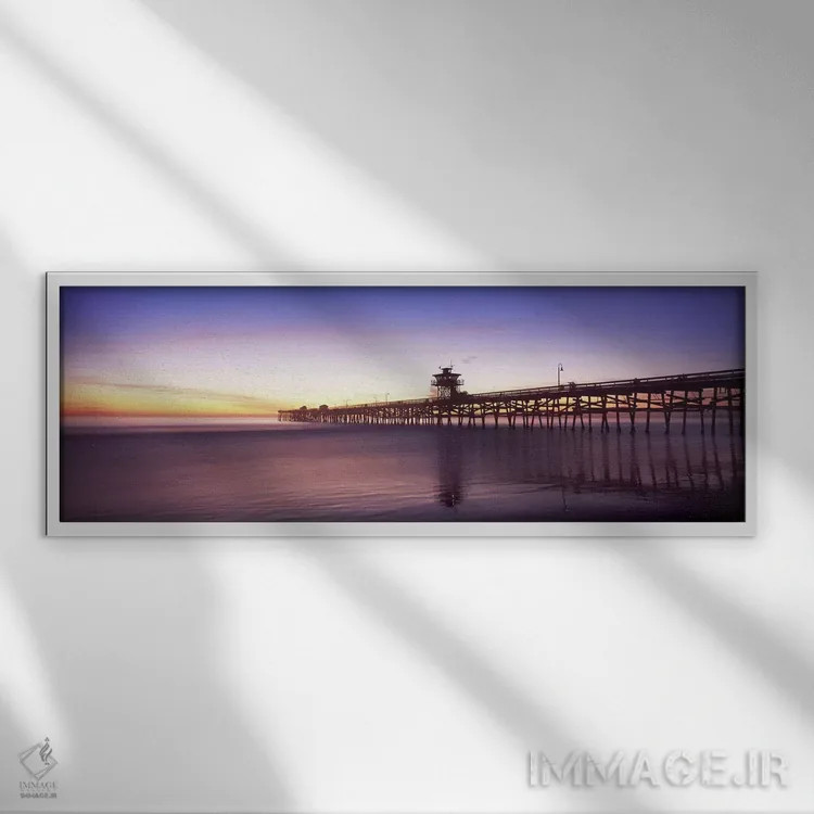 تابلو دکوراتیو San Clemente Pier, Los Angeles County, California, USA… اثر پانورامیک ایمجز - نمای قابدار سفید