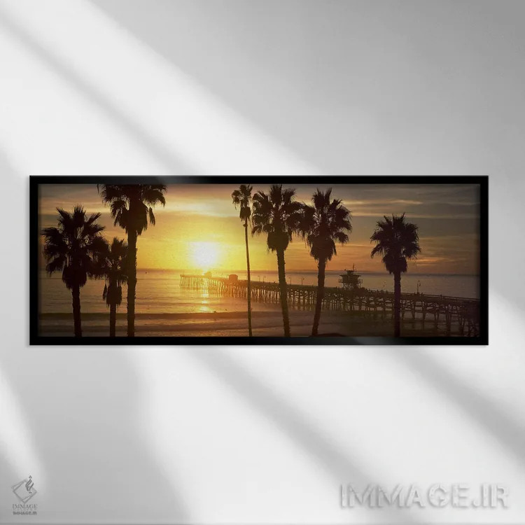 تابلو دکوراتیو San Clemente Pier, Los Angeles County, California, USA… اثر پانورامیک ایمجز - نمای قابدار مشکی