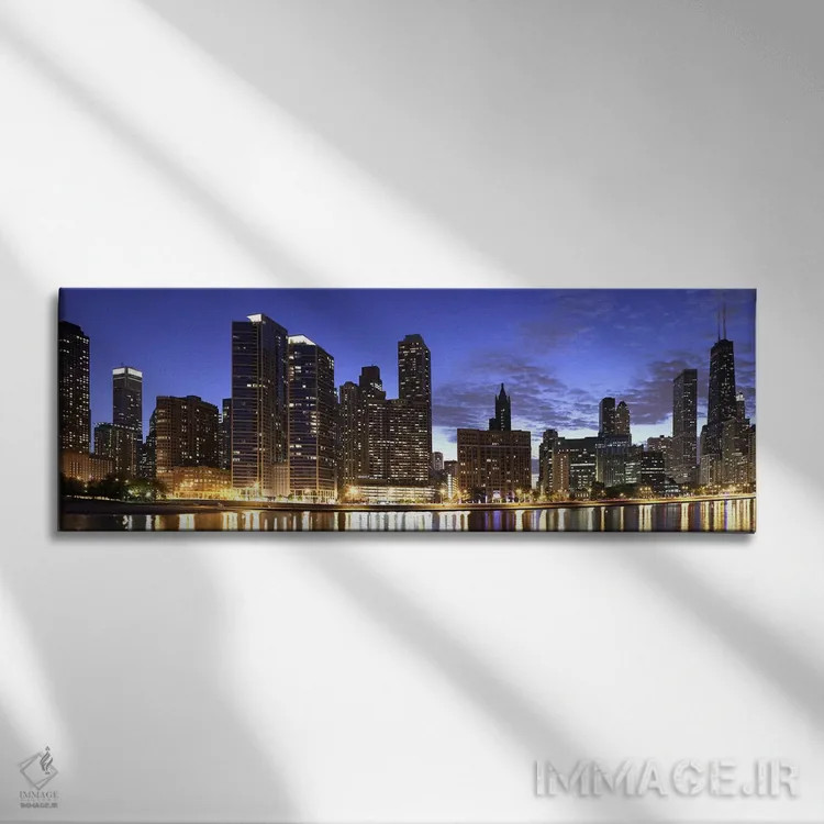 تابلو دکوراتیو Lake Michigan, Chicago, Cook County, Illinois, USA 2010… اثر پانورامیک ایمجز - نمای روبهرو روی دیوار