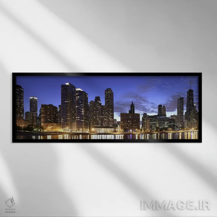 تابلو دکوراتیو Lake Michigan, Chicago, Cook County, Illinois, USA 2010… اثر پانورامیک ایمجز - نمای قابدار مشکی