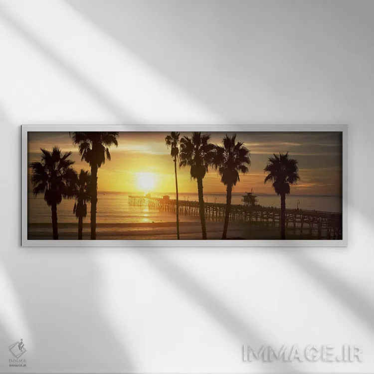 تابلو دکوراتیو San Clemente Pier, Los Angeles County, California, USA… اثر پانورامیک ایمجز - نمای قابدار سفید