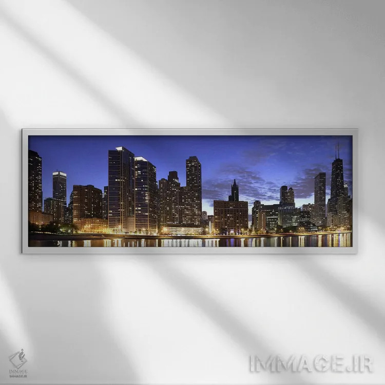 تابلو دکوراتیو Lake Michigan, Chicago, Cook County, Illinois, USA 2010… اثر پانورامیک ایمجز - نمای قابدار سفید