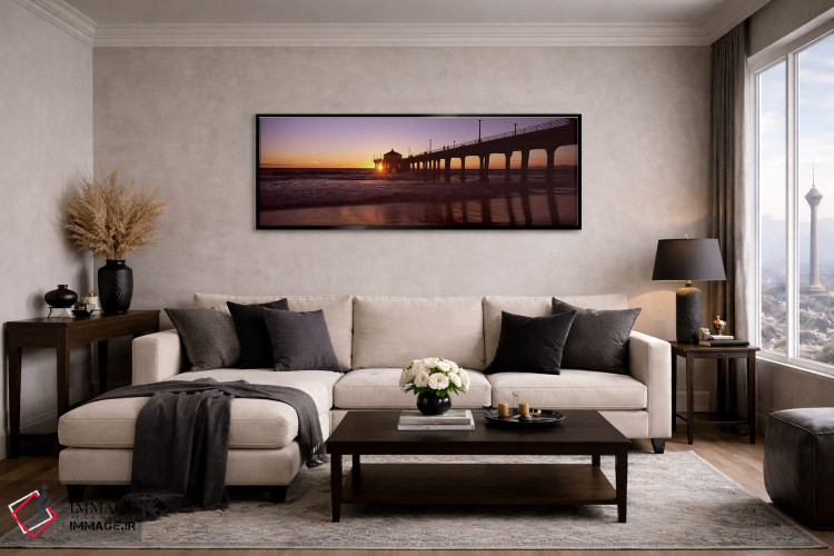 تابلو دکوراتیو Manhattan Beach Pier, Manhattan Beach, Los Angeles Coun… اثر پانورامیک ایمجز - D6B
