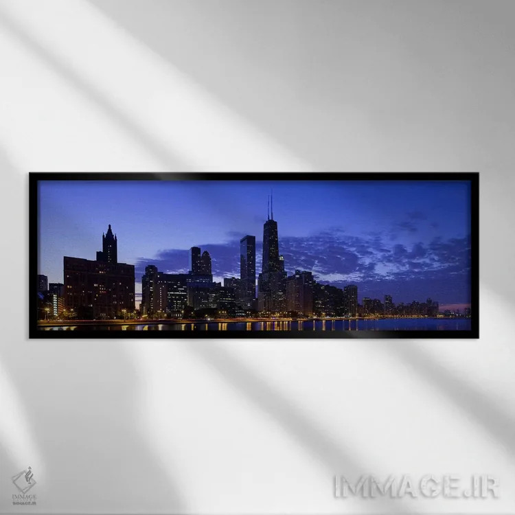 تابلو دکوراتیو Lake Michigan, Chicago, Cook County, Illinois, USA 2010… اثر پانورامیک ایمجز - نمای قابدار مشکی