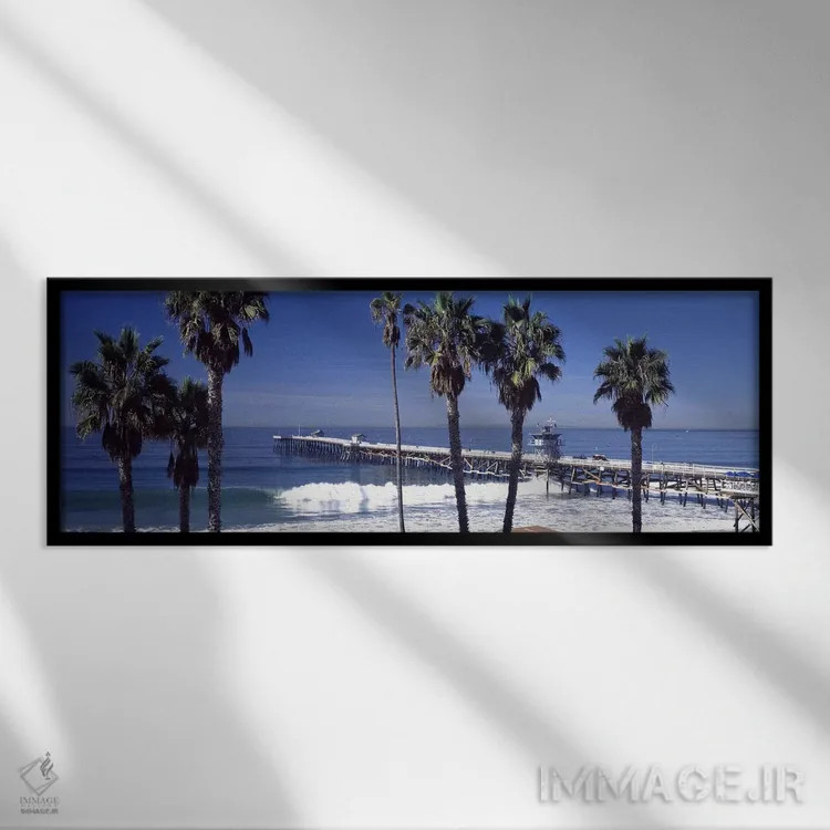 تابلو دکوراتیو San Clemente Pier, Los Angeles County, California, USA… اثر پانورامیک ایمجز - نمای قابدار مشکی