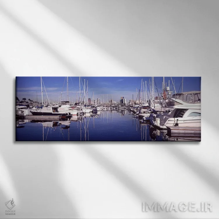 تابلو دکوراتیو Long Beach, Los Angeles County, California, USA,قایق ها… اثر پانورامیک ایمجز - نمای روبهرو روی دیوار