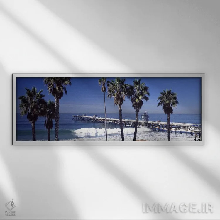 تابلو دکوراتیو San Clemente Pier, Los Angeles County, California, USA… اثر پانورامیک ایمجز - نمای قابدار سفید