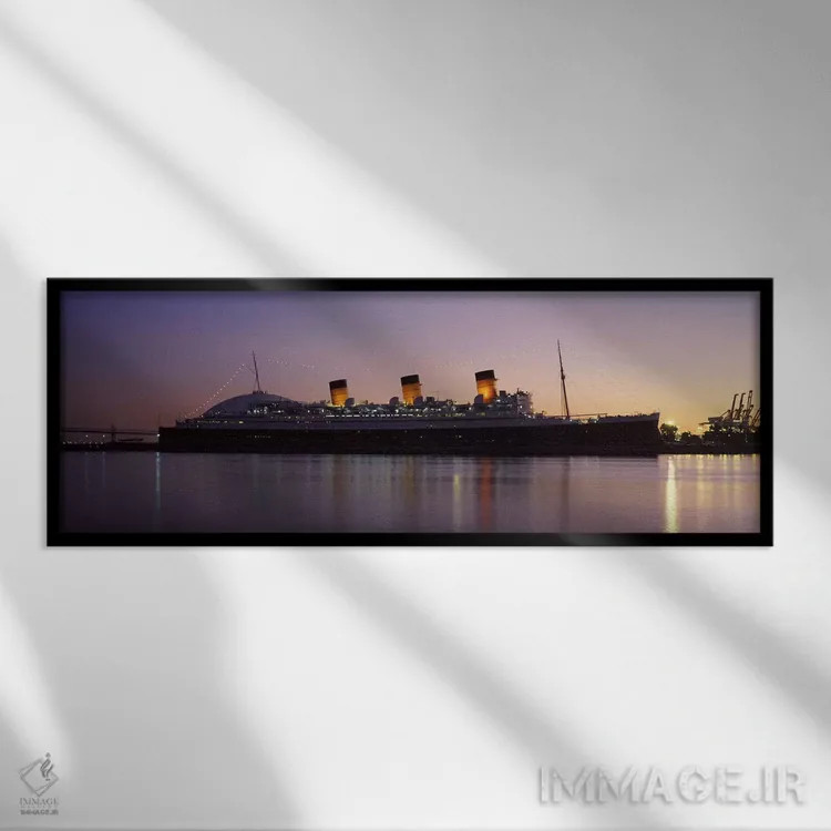 تابلو دکوراتیو Long Beach, Los Angeles County, California, USA,کشتی RM… اثر پانورامیک ایمجز - نمای قابدار مشکی