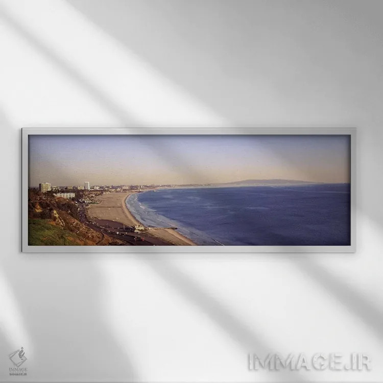 تابلو دکوراتیو Santa Monica, Los Angeles County, California, USA,شهر ل… اثر پانورامیک ایمجز - نمای قابدار سفید