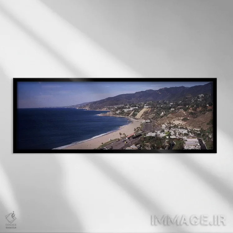 تابلو دکوراتیو Highway 101, Malibu Beach, Malibu, Los Angeles County… اثر پانورامیک ایمجز - نمای قابدار مشکی