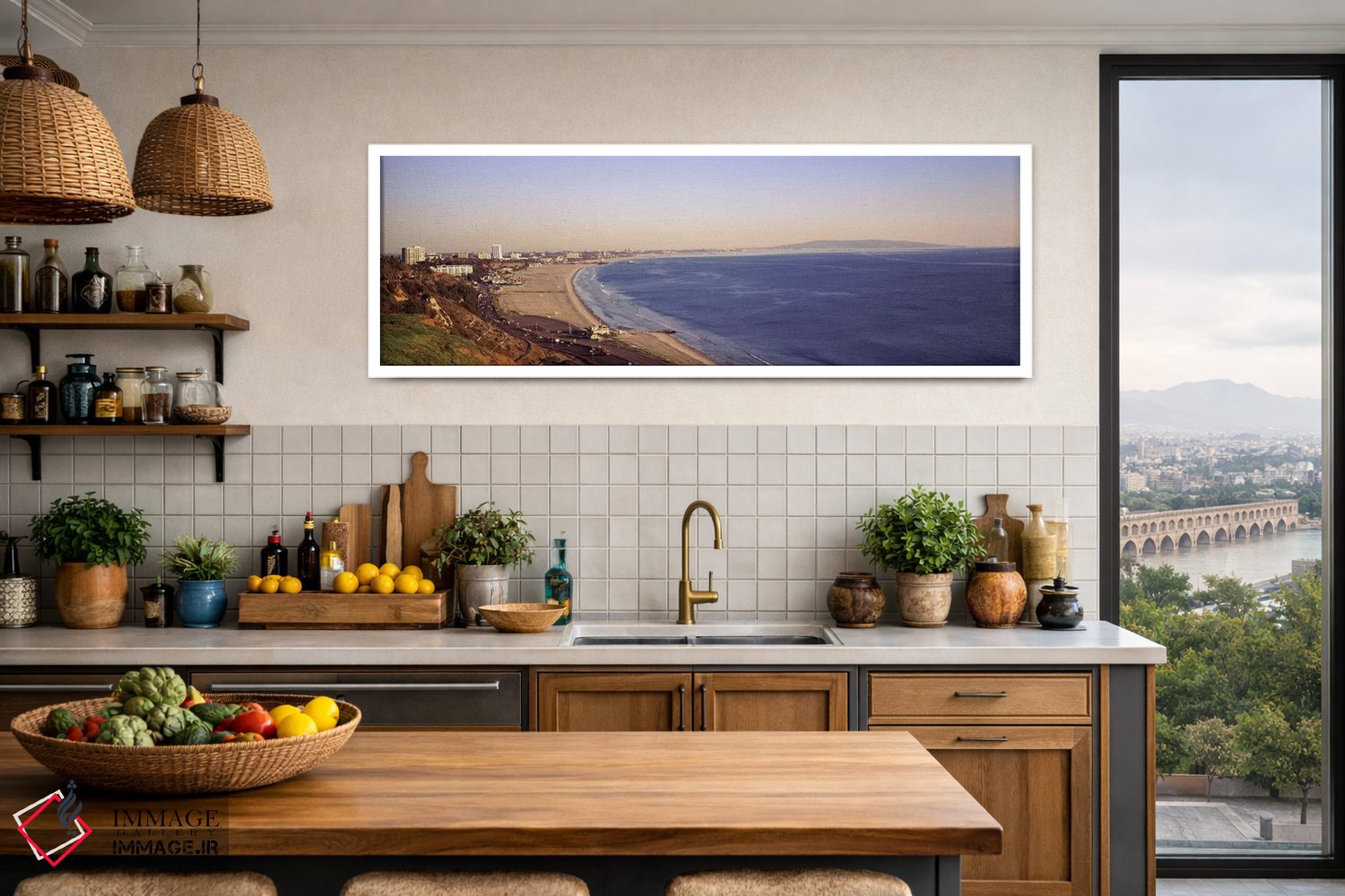 تابلو دکوراتیو Santa Monica, Los Angeles County, California, USA,شهر ل… اثر پانورامیک ایمجز - D2W
