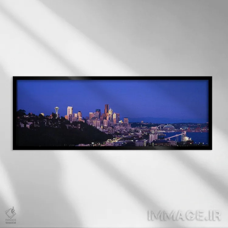 تابلو دکوراتیو Elliott Bay, Seattle, Washington State, USA 2010,ساختما… اثر پانورامیک ایمجز - نمای قابدار مشکی