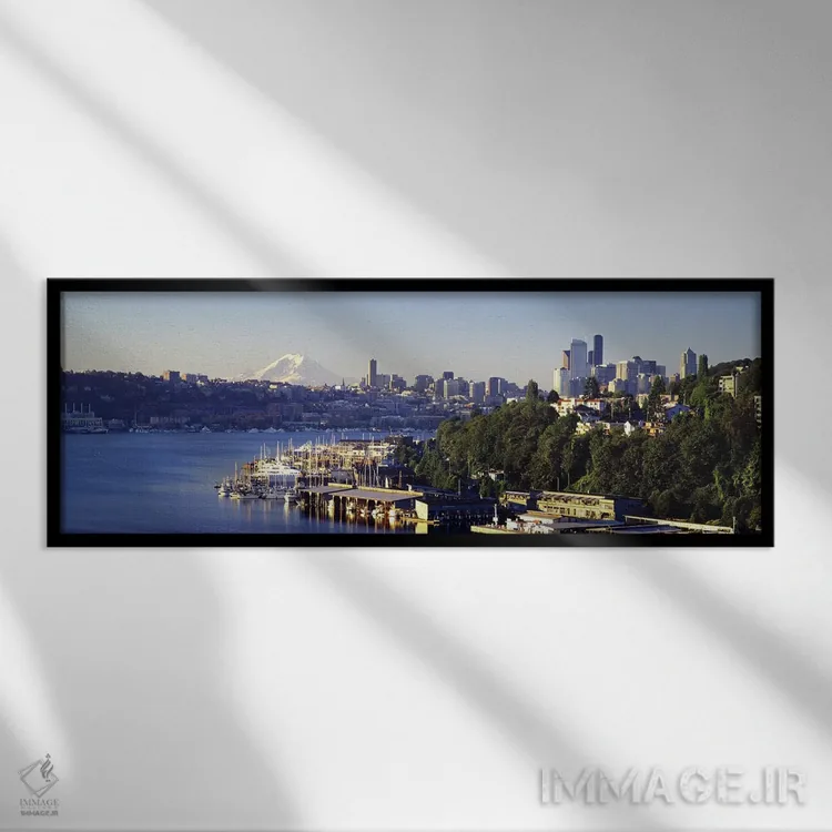 تابلو دکوراتیو Lake Union, Seattle, Washington State, USA 2010,ساختمان… اثر پانورامیک ایمجز - نمای قابدار مشکی