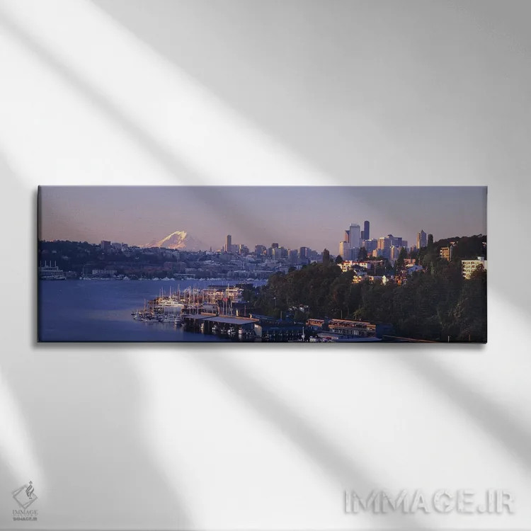 تابلو دکوراتیو Lake Union, Seattle, Washington State, USA,ساختمان ها د… اثر پانورامیک ایمجز - نمای روبهرو روی دیوار