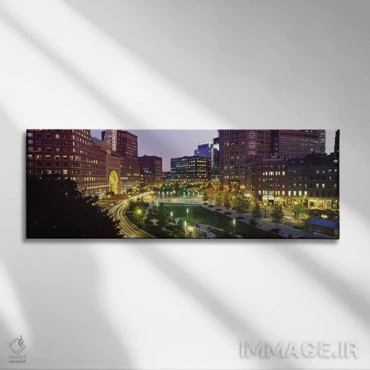 تابلو دکوراتیو Atlantic Avenue, Wharf District, Boston, Suffolk County… اثر پانورامیک ایمجز - نمای روبهرو روی دیوار