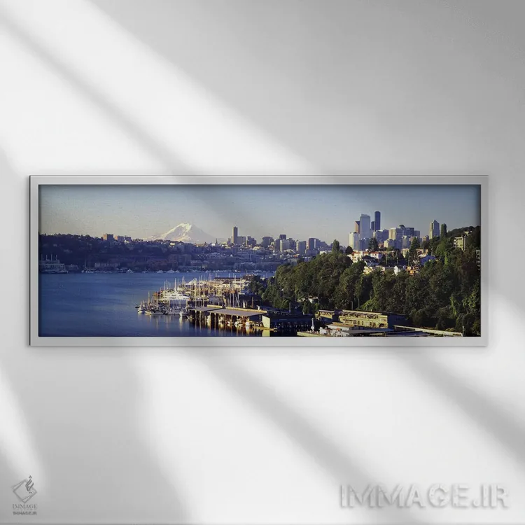 تابلو دکوراتیو Lake Union, Seattle, Washington State, USA 2010,ساختمان… اثر پانورامیک ایمجز - نمای قابدار سفید