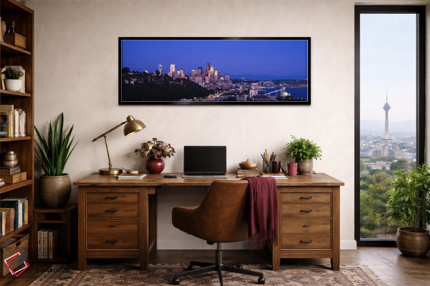 تابلو دکوراتیو Elliott Bay, Seattle, Washington State, USA 2010,ساختما… اثر پانورامیک ایمجز - D3B