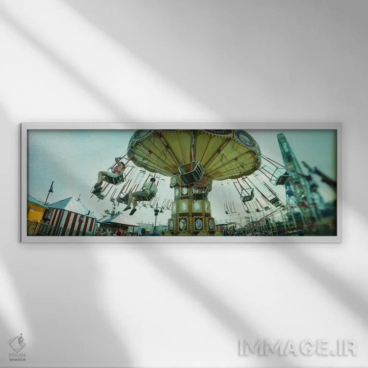 تابلو دکوراتیو Lynn's Trapeze, Luna Park, Coney Island, Brooklyn, New… اثر پانورامیک ایمجز - نمای قابدار سفید