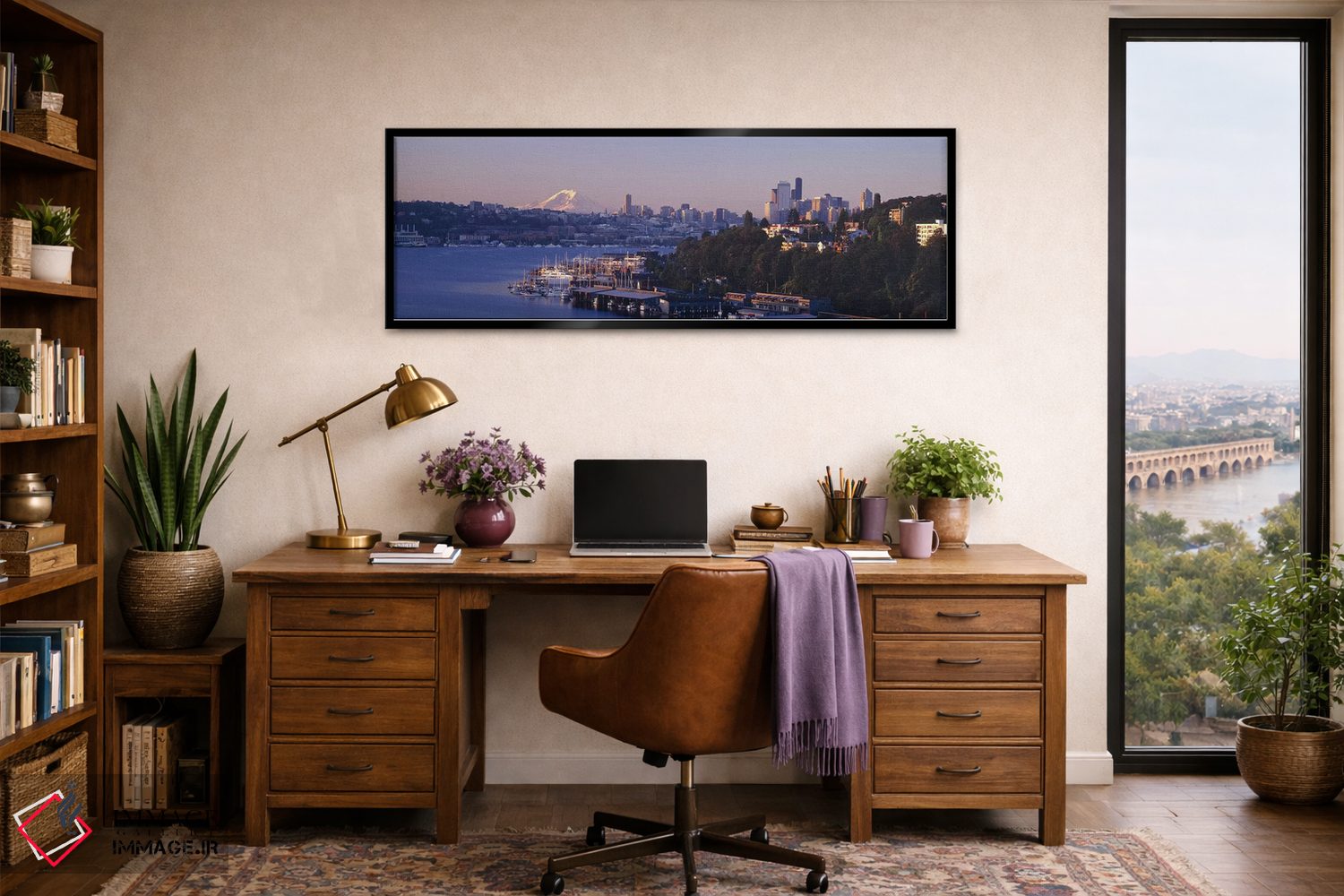 تابلو دکوراتیو Lake Union, Seattle, Washington State, USA,ساختمان ها د… اثر پانورامیک ایمجز - D2B